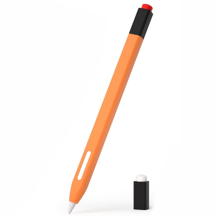 For Apple Pencil Pro / Pencil (2nd Generation) Stylus Pen Cover Anti-Dust Silicone Sleeve - Orange