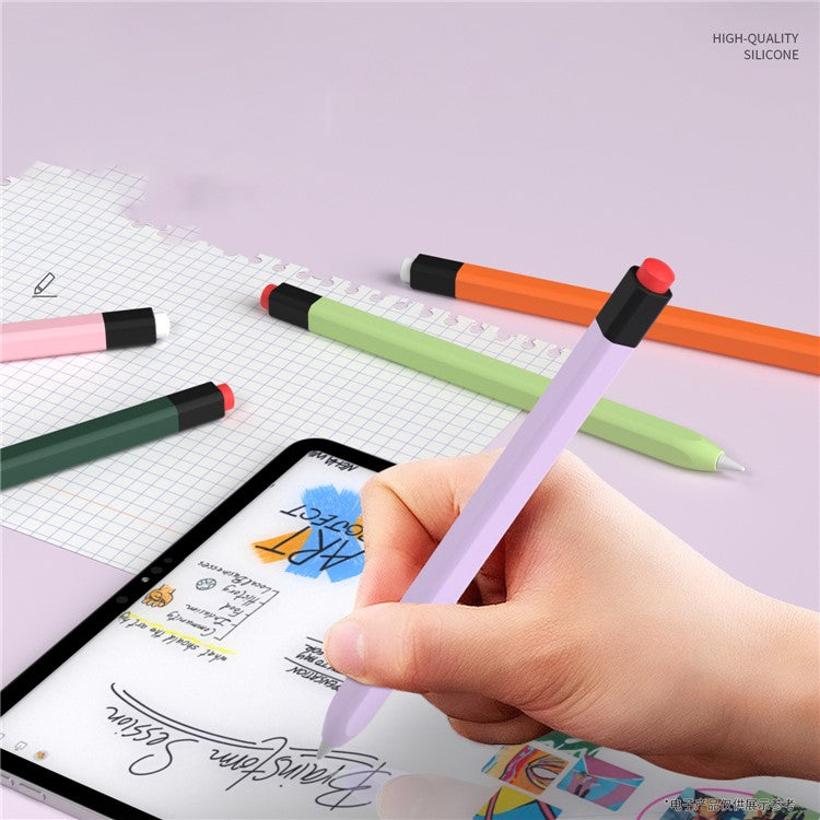 For Apple Pencil (1st Generation) Protective Sleeve Scratch-proof Silicone Stylus Pen Cover - Yellow