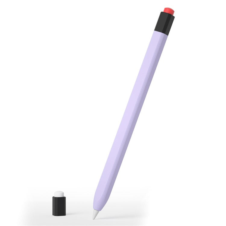 For Apple Pencil (1st Generation) Protective Sleeve Scratch-proof Silicone Stylus Pen Cover - Lavender Purple