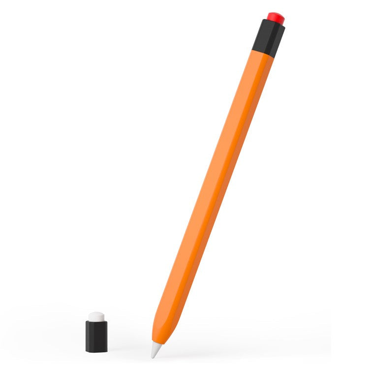 For Apple Pencil (1st Generation) Protective Sleeve Scratch-proof Silicone Stylus Pen Cover - Orange