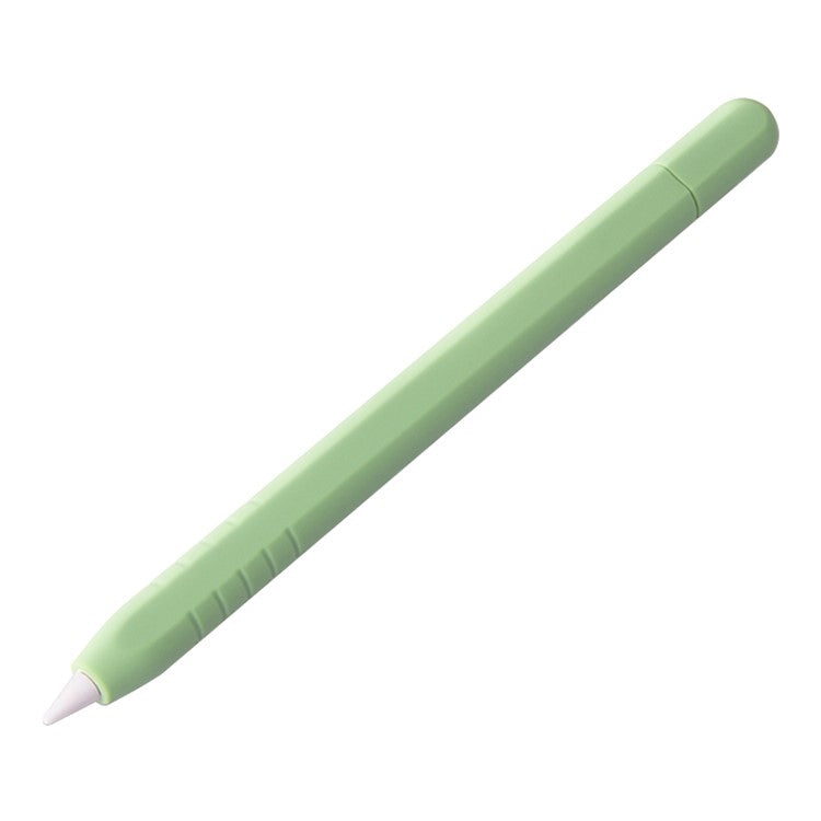 For Apple Pencil (USB-C) Silicone Sleeve Anti-Drop Stylus Pencil Protective Case with Tip Cap - Matcha Green