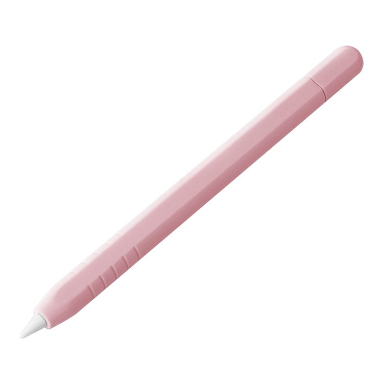For Apple Pencil (USB-C) Silicone Sleeve Anti-Drop Stylus Pencil Protective Case with Tip Cap - Pink