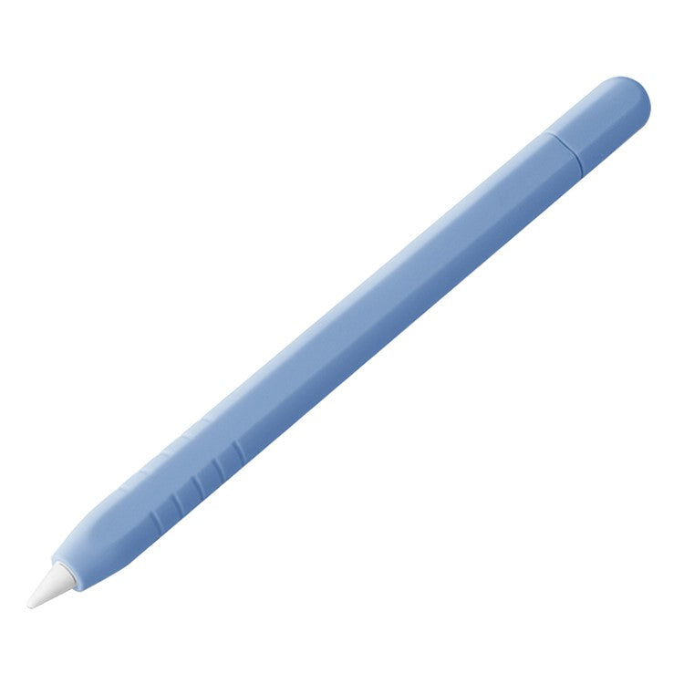 For Apple Pencil (USB-C) Silicone Sleeve Anti-Drop Stylus Pencil Protective Case with Tip Cap - Sky Blue