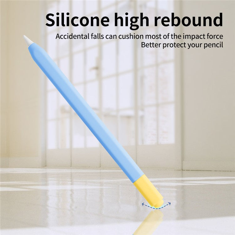 For Apple Pencil (USB-C) Silicone Sleeve with 2 Tip Caps, Drop-Proof Stylus Protective Case - Pink