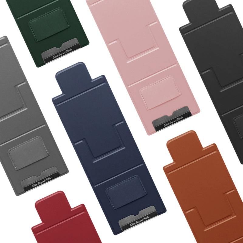 Ultra-Thin Foldable Cell Phone Holder PU Leather Phone Desktop Stand - Dark Blue