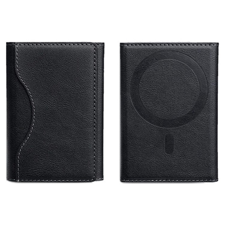 Compatible with MagSafe Card Holder Tri-fold Wallet Kickstand for iPhone 12-15 - Black