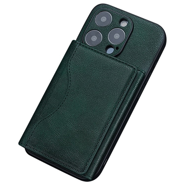Compatible with MagSafe Card Holder Tri-fold Wallet Kickstand for iPhone 12-15 - Green