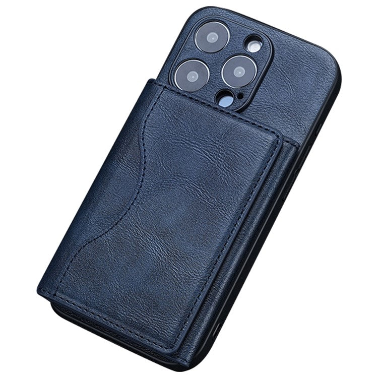Compatible with MagSafe Card Holder Tri-fold Wallet Kickstand for iPhone 12-15 - Blue