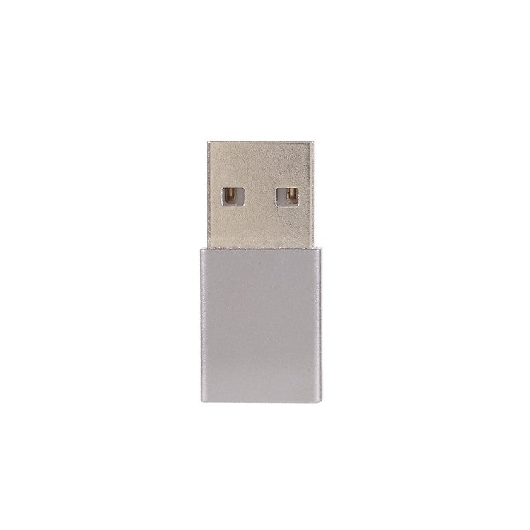 USB Type-C Female to USB Male Adapter Converter for Laptop Charger Power Bank - Grey