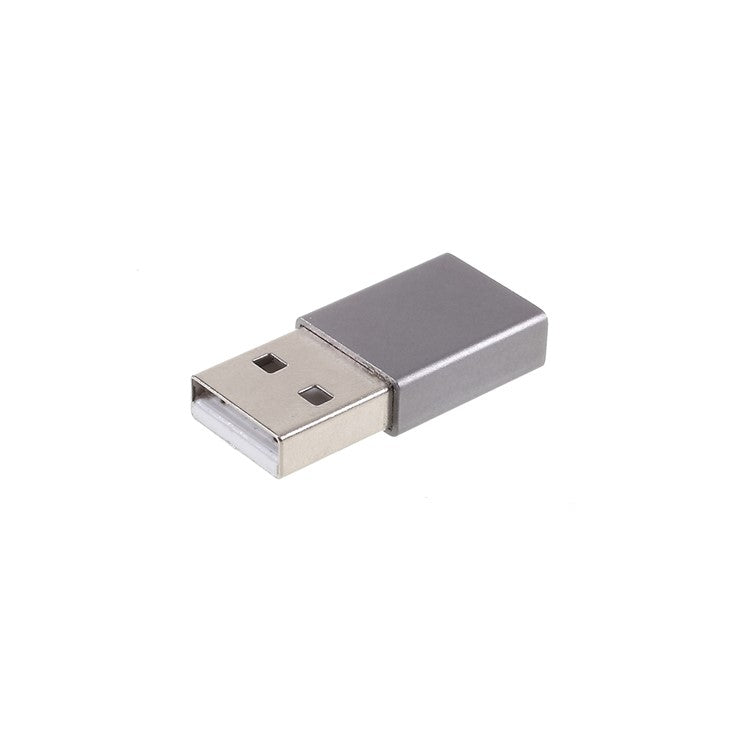 USB Type-C Female to USB Male Adapter Converter for Laptop Charger Power Bank - Grey