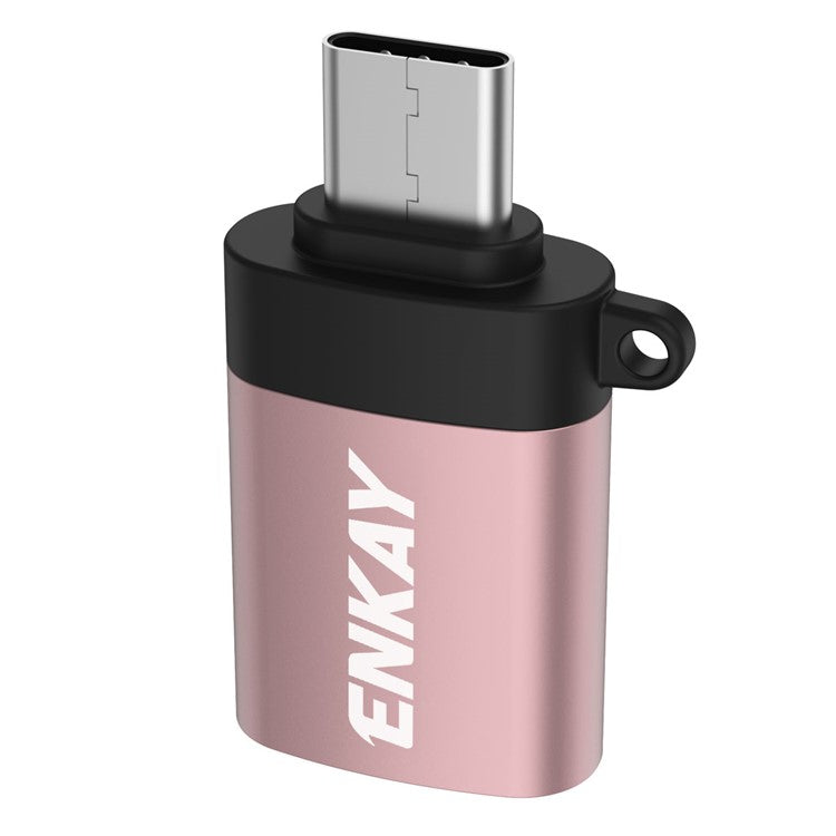 HAT PRINCE ENKAY ENK-AT101 USB Type-C to USB3.0 OTG Adapter U-disk Converter - Rose Gold
