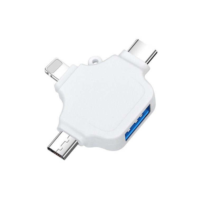 Lightning / USB Type-C / Micro-USB to USB 3 in 1 OTG Adapter - White