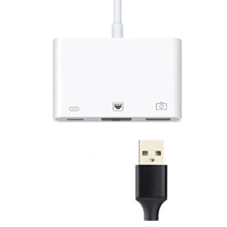 Type-C to RJ45 + USB + Type-C OTG Adapter Cable