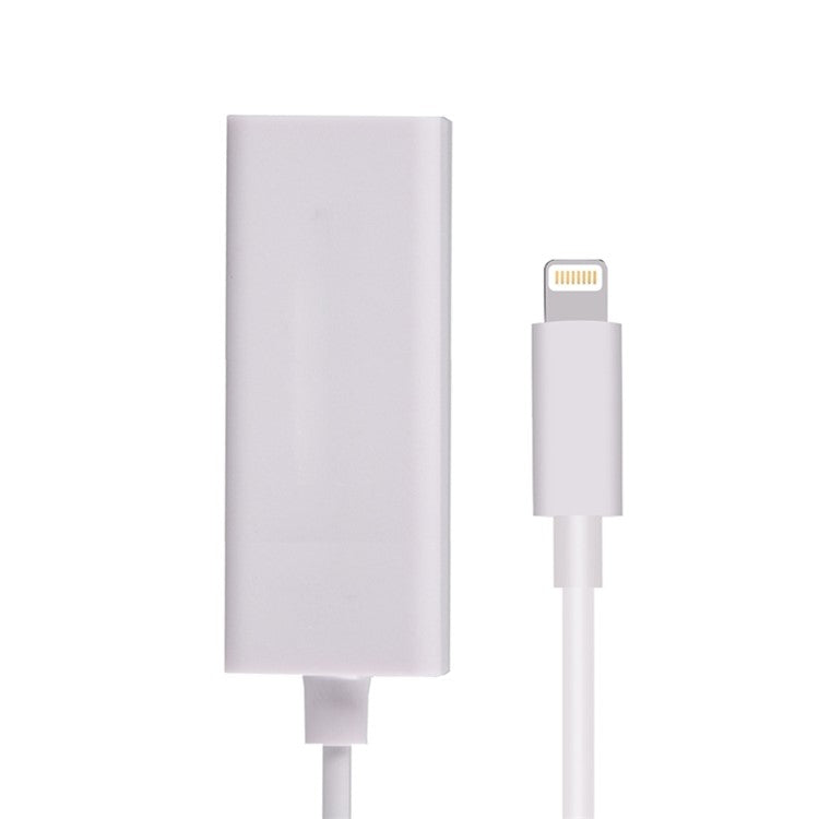 NK-107 A1 Lightning 8 Pin Charging Female Port to Lightning 8 Pin Male Port Mini Ethernet Adapter