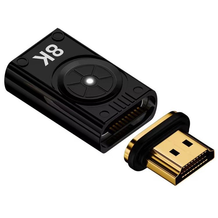 Magnetic HDMI Female to Male Adapter 8K 60Hz Video Converter for HDTV Monitor (Left Angled) - Black