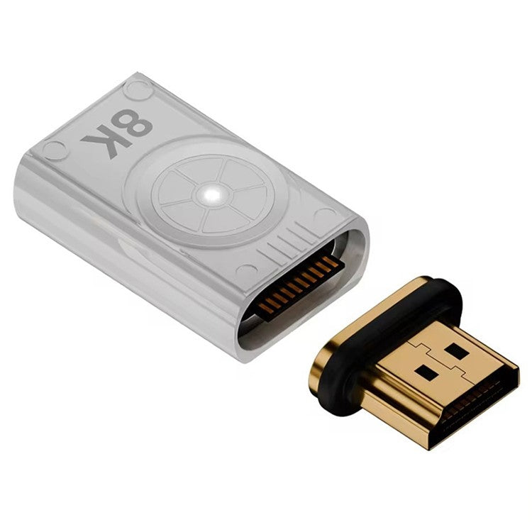 Magnetic HDMI Female to Male Adapter 8K 60Hz Video Converter for HDTV Monitor (Left Angled) - White