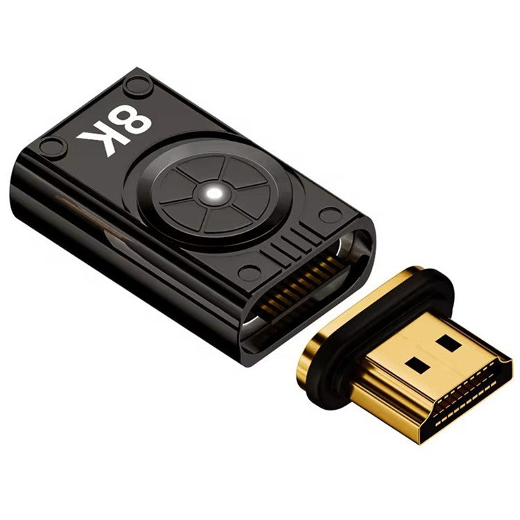 Magnetic HDMI Female to Male Adapter 8K 60Hz Video Converter for HDTV Monitor (Left Angled) - Grey