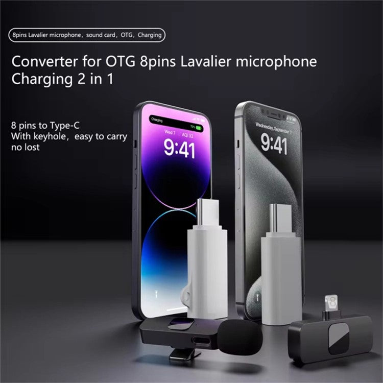 For iPhone Female Audio Adapter to USB-C Male OTG Converter (With Lanyard Loop)