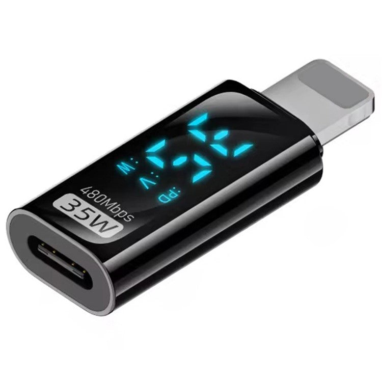 Lightning Male to USB-C Female Adapter 35W Fast Charging Converter 480Mbps Data Transfer