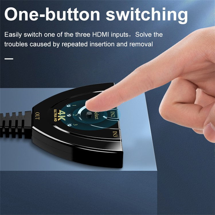 H3014K 3 Input 1 Output HDMI Switcher 4K HDMI Converter with Button