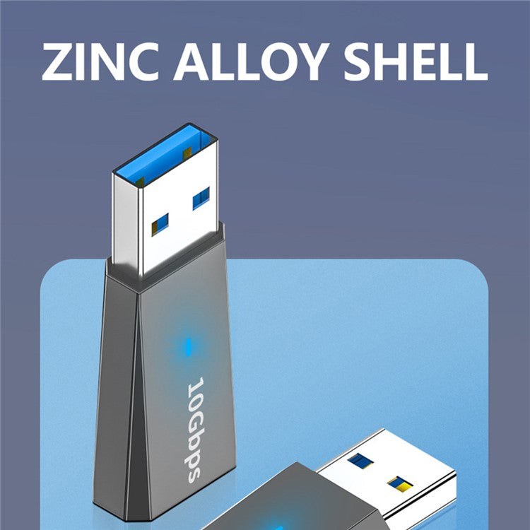 ADS-613 USB Male Adapter to Type-C Female 10Gbps Fast Data Transfer Converter - Tarnish