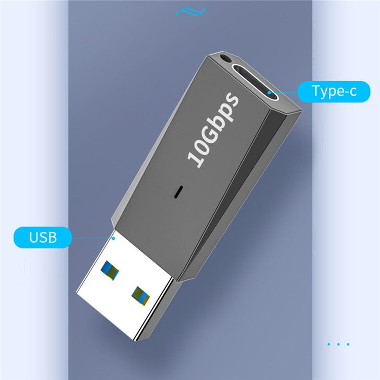 ADS-613 USB Male Adapter to Type-C Female 10Gbps Fast Data Transfer Converter - Tarnish