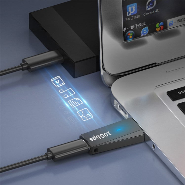 ADS-613 USB Male Adapter to Type-C Female 10Gbps Fast Data Transfer Converter - Tarnish