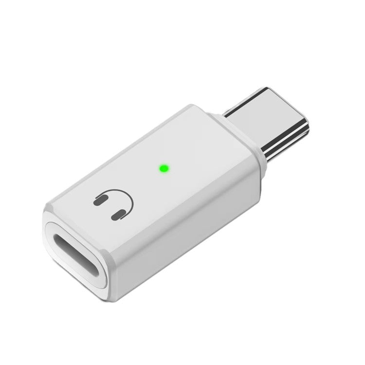 USB-C Male to 8-Pin Female Adapter Converter Audio Headphone Extension Connector - White
