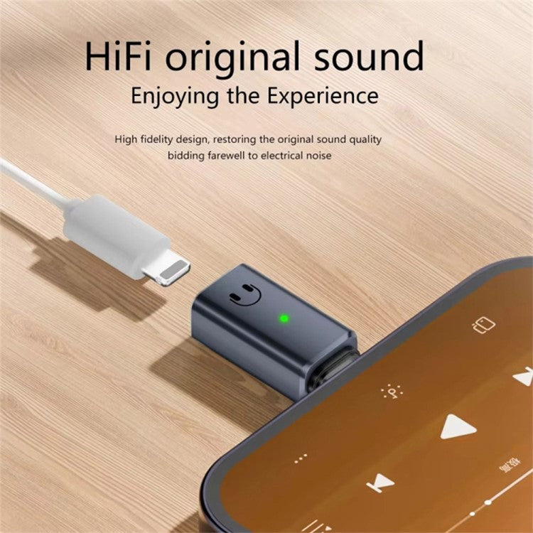 USB-C Male to 8-Pin Female Adapter Converter Audio Headphone Extension Connector - White