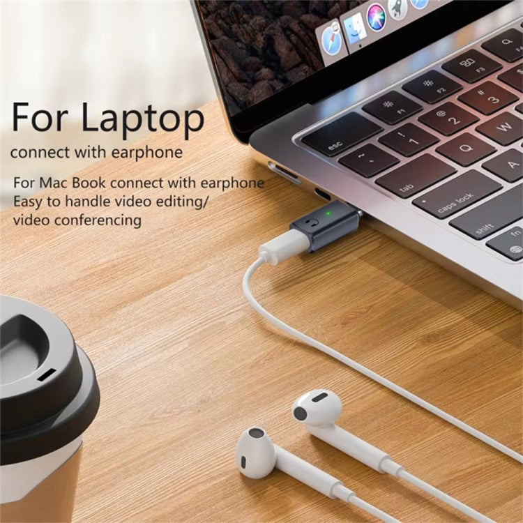 USB-C Male to 8-Pin Female Adapter Converter Audio Headphone Extension Connector - White