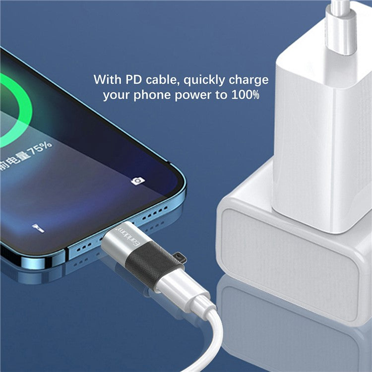 EARLDOM TC17 Type-C Female to 8-Pin Male Adapter Aluminum Alloy OTG Converter