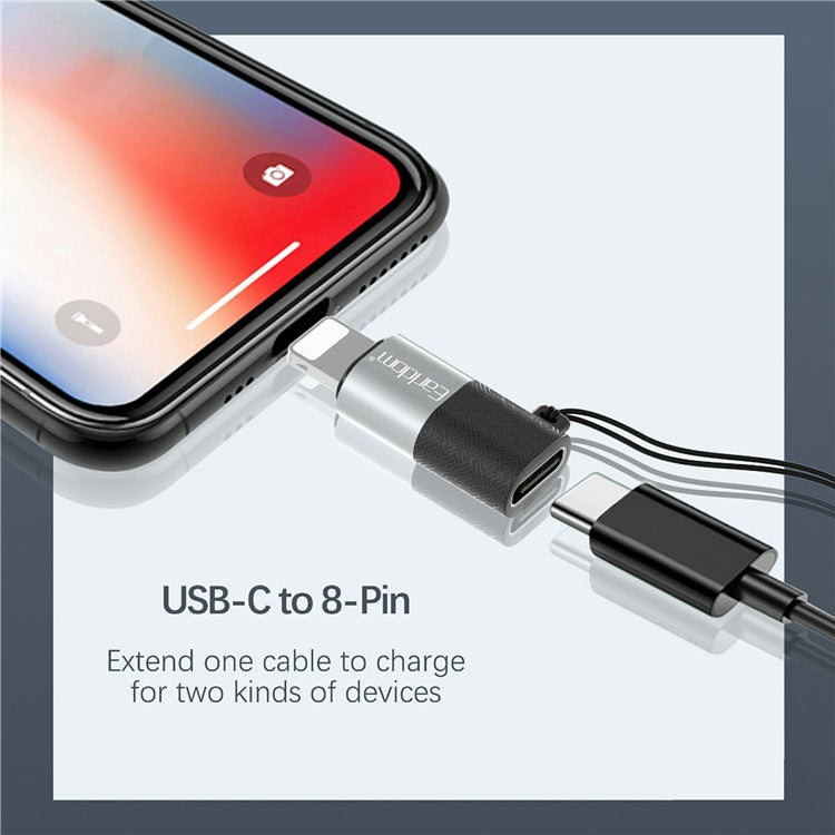 EARLDOM TC17 Type-C Female to 8-Pin Male Adapter Aluminum Alloy OTG Converter
