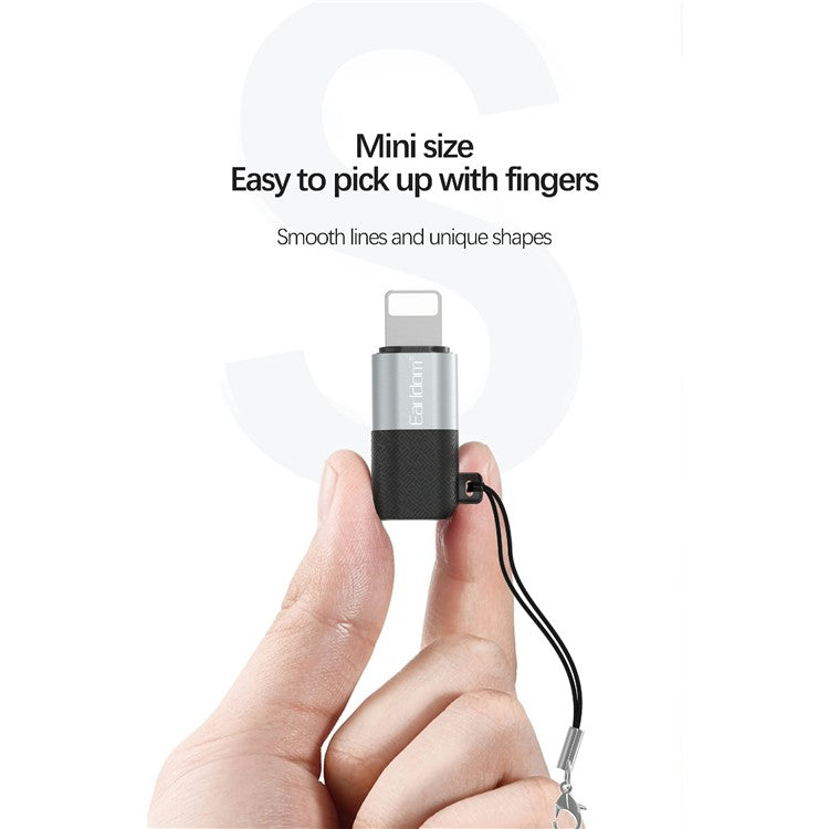 EARLDOM TC17 Type-C Female to 8-Pin Male Adapter Aluminum Alloy OTG Converter