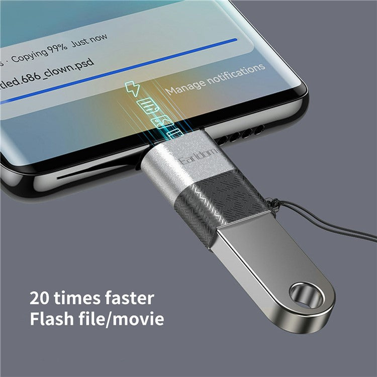 EARLDOM OT74 USB Female to 8-Pin Male Adapter U-Disk Read OTG Converter