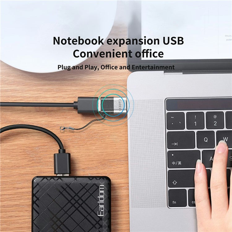 EARLDOM OT74 USB Female to 8-Pin Male Adapter U-Disk Read OTG Converter