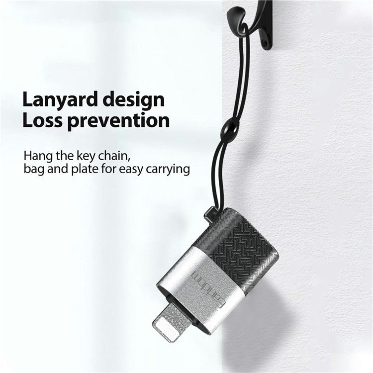 EARLDOM OT74 USB Female to 8-Pin Male Adapter U-Disk Read OTG Converter