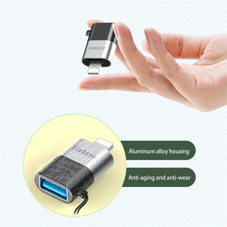 EARLDOM OT74 USB Female to 8-Pin Male Adapter U-Disk Read OTG Converter