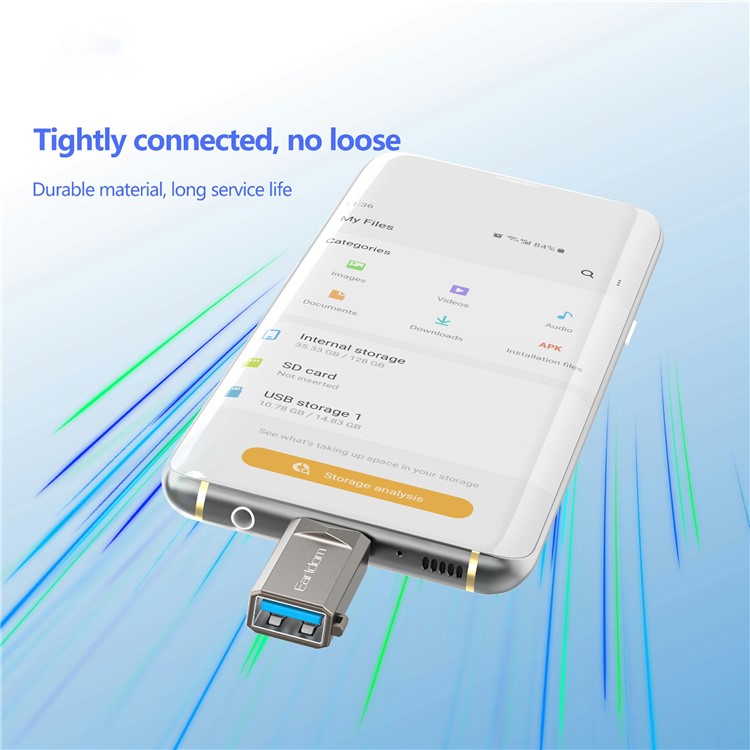 EARLDOM OT88C USB3.0 Female to Type-C Male Adapter Phone Tablet U-Disk Mouse Keyboard OTG Connector