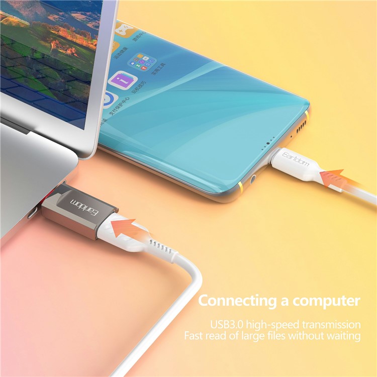 EARLDOM OT88C USB3.0 Female to Type-C Male Adapter Phone Tablet U-Disk Mouse Keyboard OTG Connector