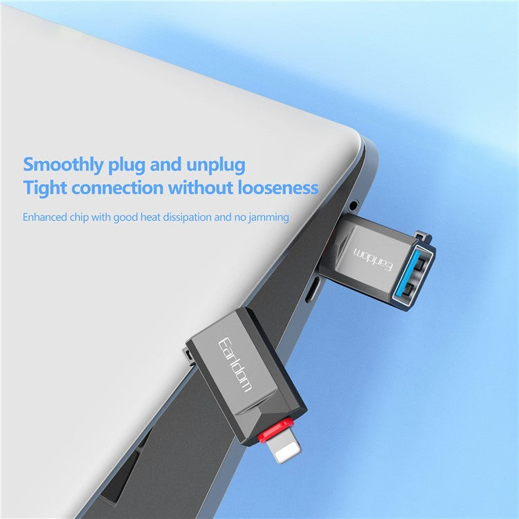 EARLDOM OT87L USB-A 3.0 Female to 8-Pin Lightning Male OTG Adapter USB Dick Converter