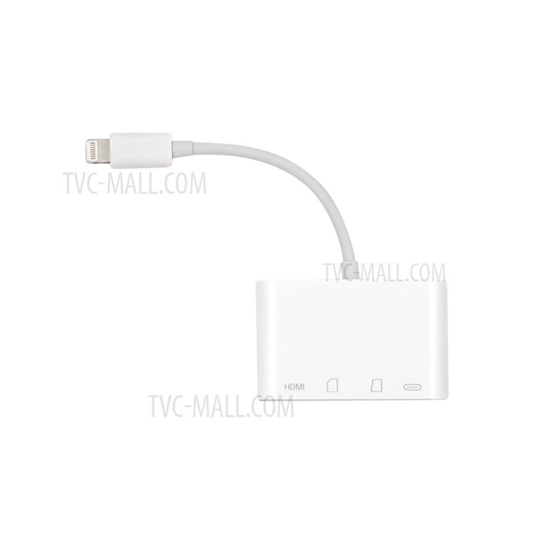 NK-103C 4 in 1 Hub 8 Pin Lightning to HDMI Type C Adapter with SD TF Card Reader