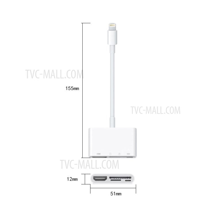NK-103C 4 in 1 Hub 8 Pin Lightning to HDMI Type C Adapter with SD TF Card Reader