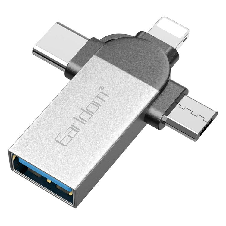 EARLDOM OT93 3-in-1 OTG Adapter 8 Pin Type-C Mirco Converter Connector