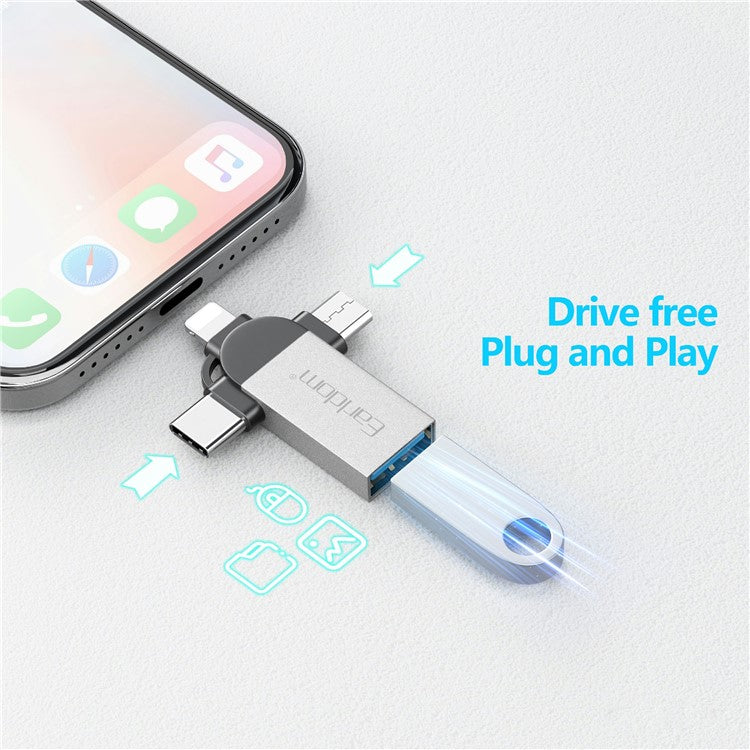 EARLDOM OT93 3-in-1 OTG Adapter 8 Pin Type-C Mirco Converter Connector