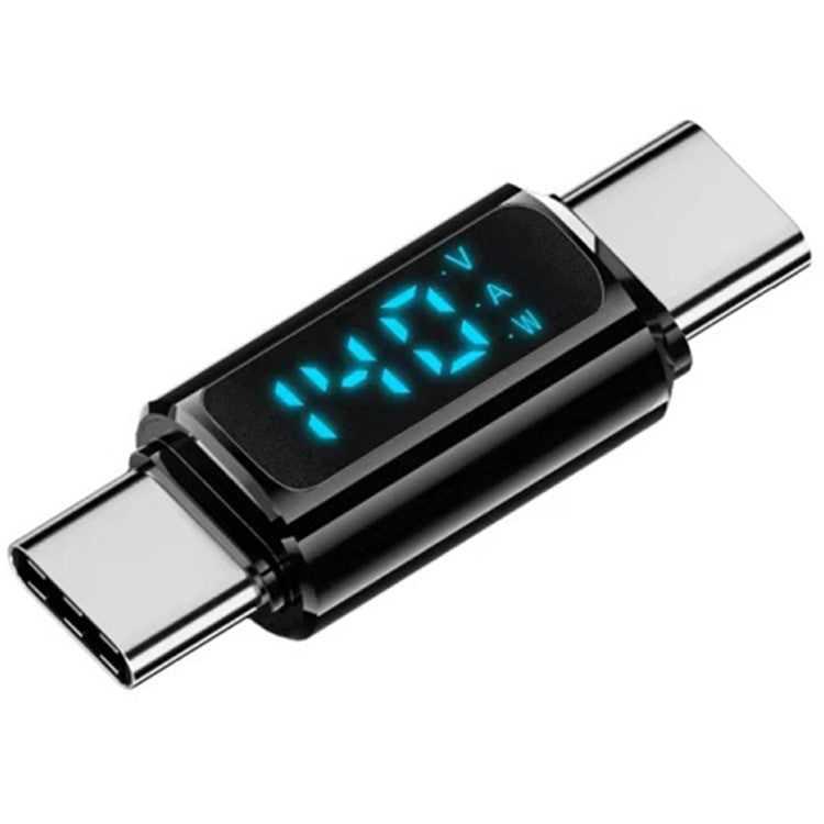 Type-C Male to Male 40Gbps PD 140W Digital Display Charging Data Transmission Adapter - Black