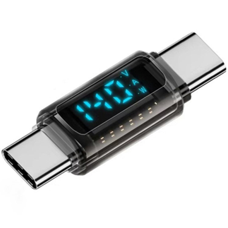 Type-C Male to Male 40Gbps PD 140W Digital Display Charging Data Transmission Adapter - Transparent