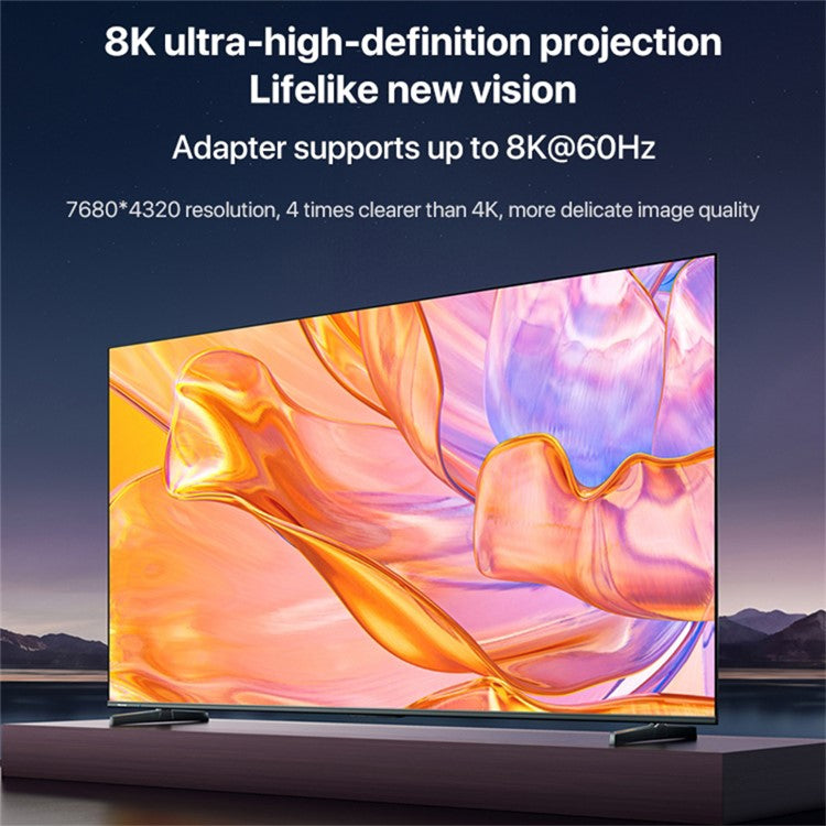 Type-C Male to Type-C Female 240W Digital Display Charging Data Video Transmission Adapter