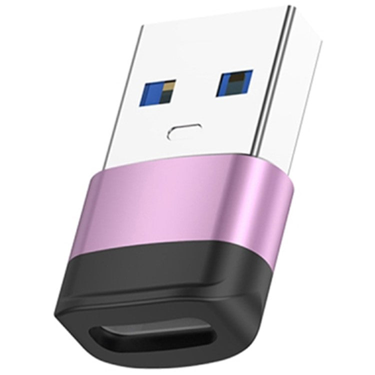 USB 3.0 Male to Type-C Female Converter 5Gbps Data Transmission OTG Adapter - Rose Gold