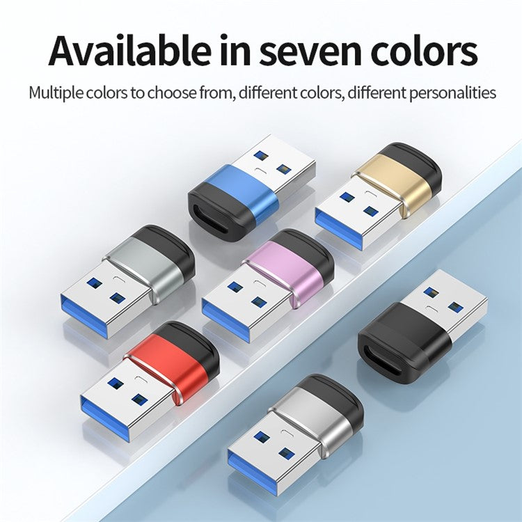 USB 3.0 Male to Type-C Female Converter 5Gbps Data Transmission OTG Adapter - Blue