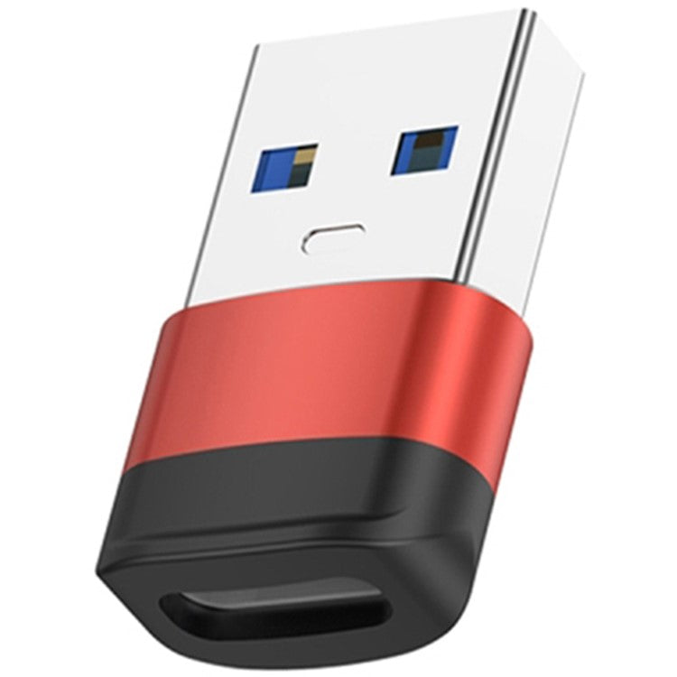 USB 3.0 Male to Type-C Female Converter 5Gbps Data Transmission OTG Adapter - Red